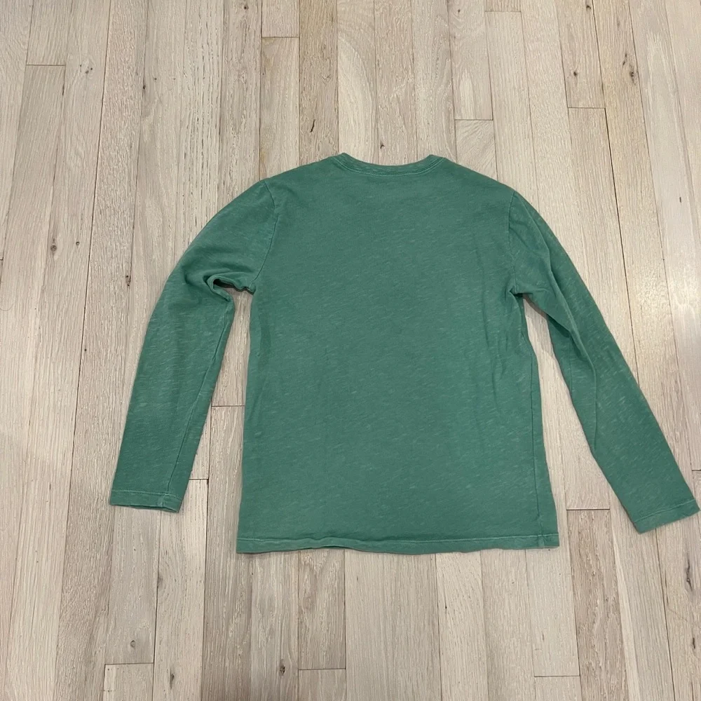 Crewcuts J.Crew Forest Green Long Sleeve Henley Cotton T-Shirt Boys Size L 11/12